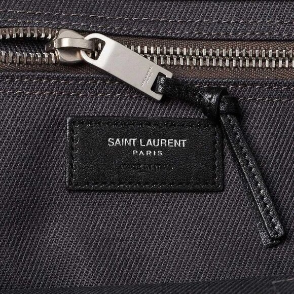 Yves Saint Laurent Grey Canvas Rive Gauche North/South Tote Bag - Picture 6 of 9